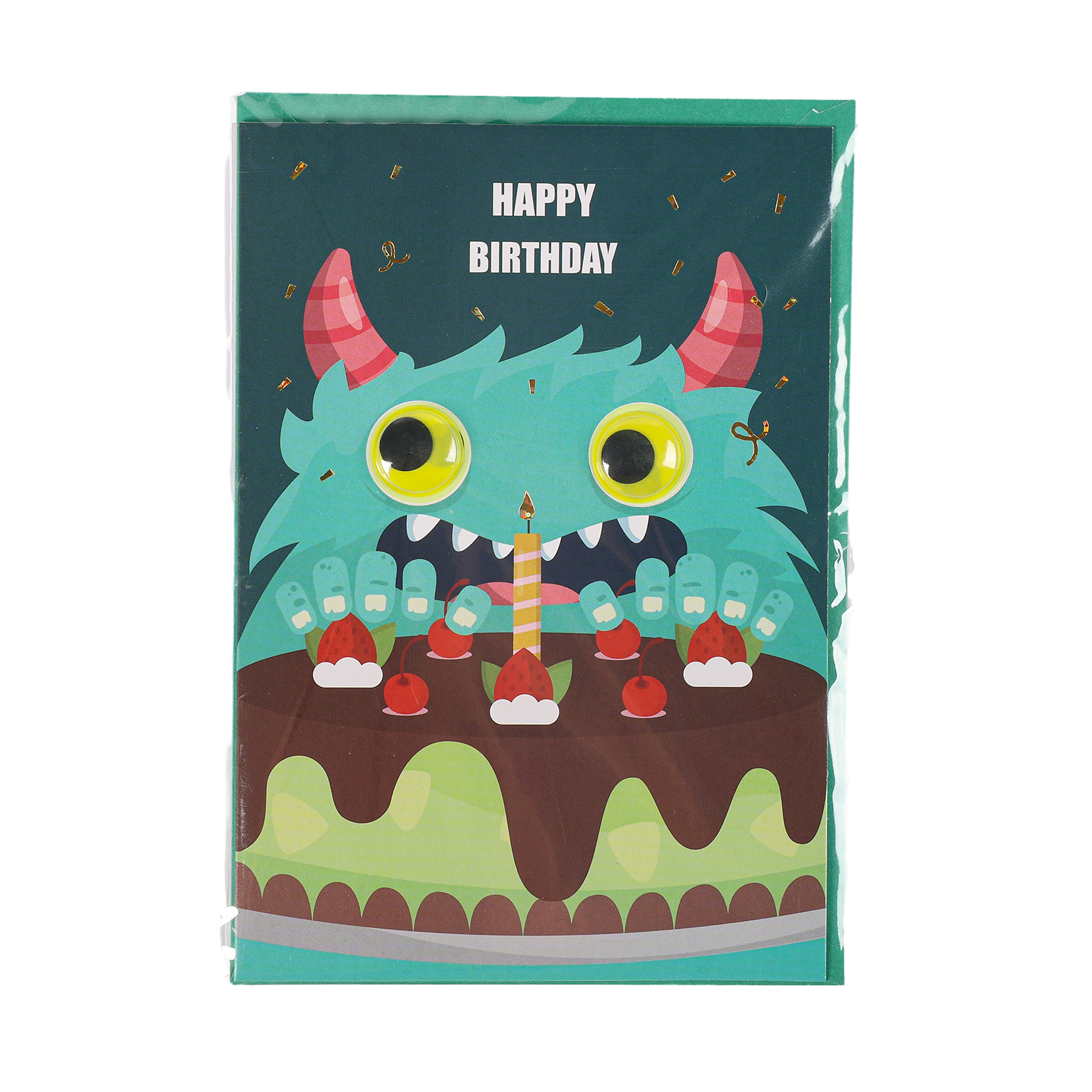 Luminous Animal Strawberry Cake Greeting Card BA005